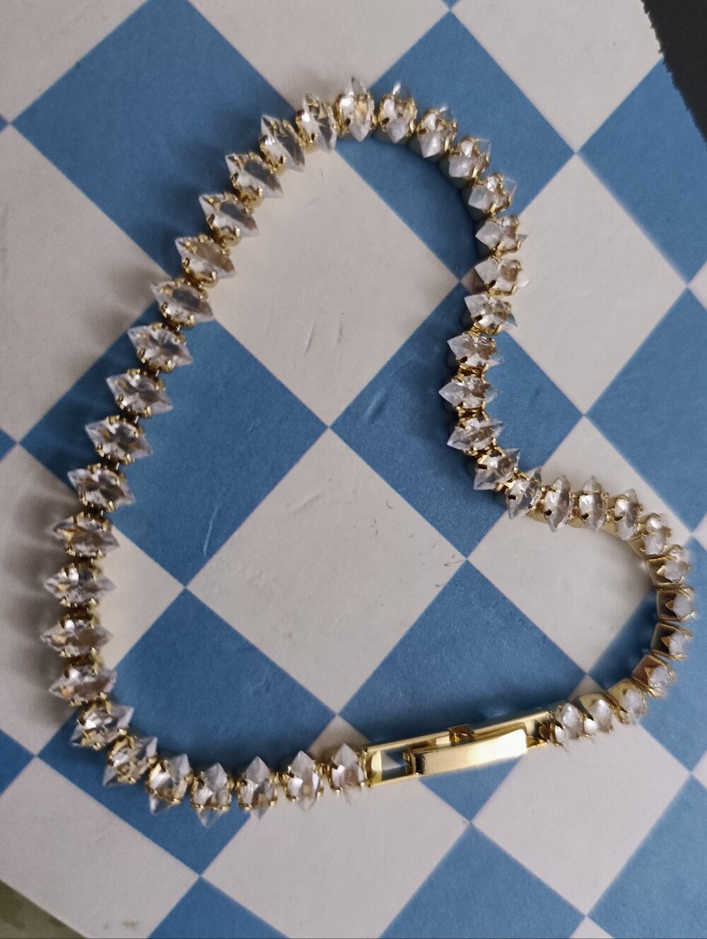 Gold Tone and Clear Crystal Tennis Bracelet - Women Jewelry